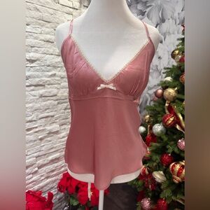 NWT GOLD HAWK  SILK Cami Lace Trim, Cameo Pink Size Small